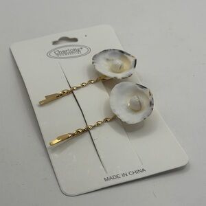 Gold and Shell Hair Pins